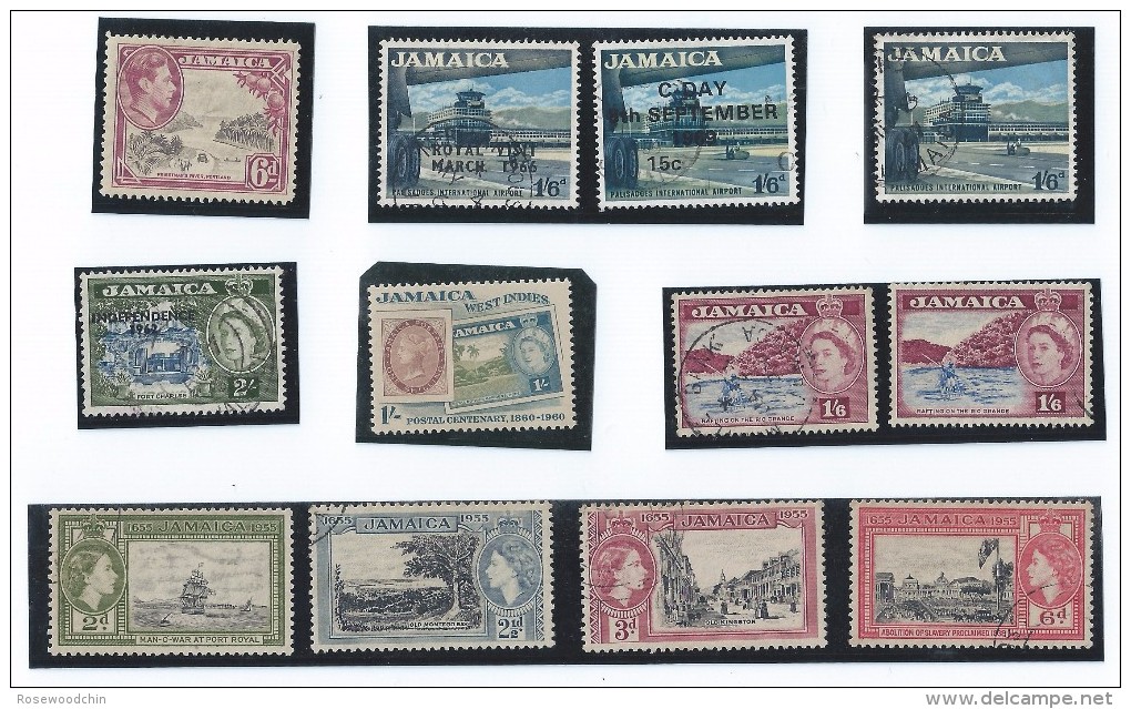 Lot Of 12 Pcs British Jamiaca Fine Used Stamp 1955-1969 (S-132) - Jamaica (...-1961)