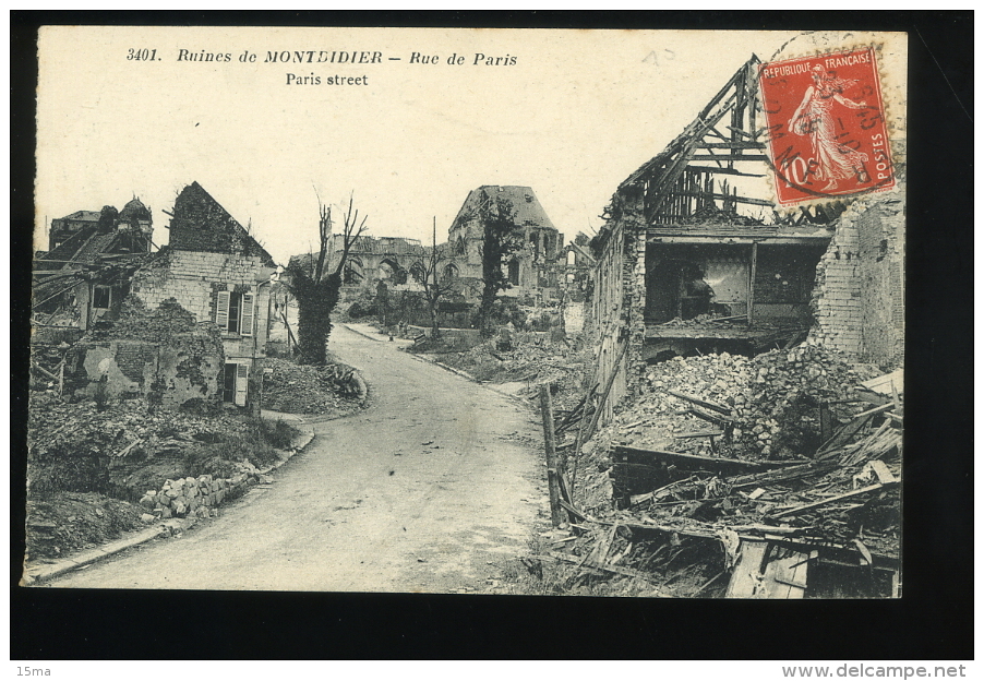 Somme 80 Ruines De Montdidier 3401 Rue De Paris 1919 - Montdidier