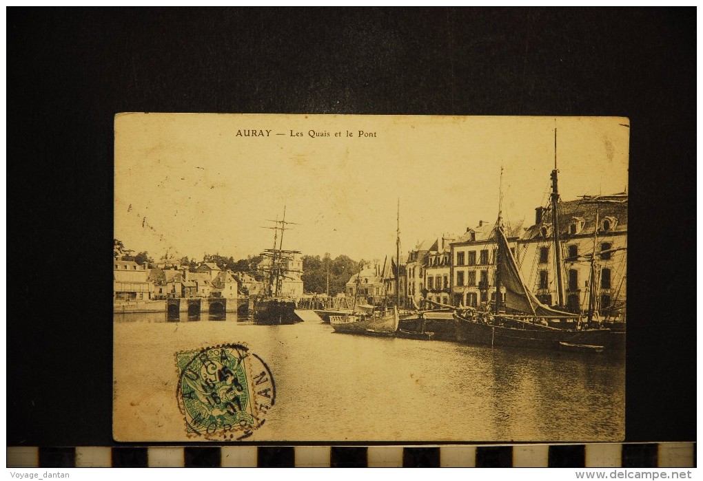 CP, 56, AURAY Les Quais Et Le Pont    1907 - Auray