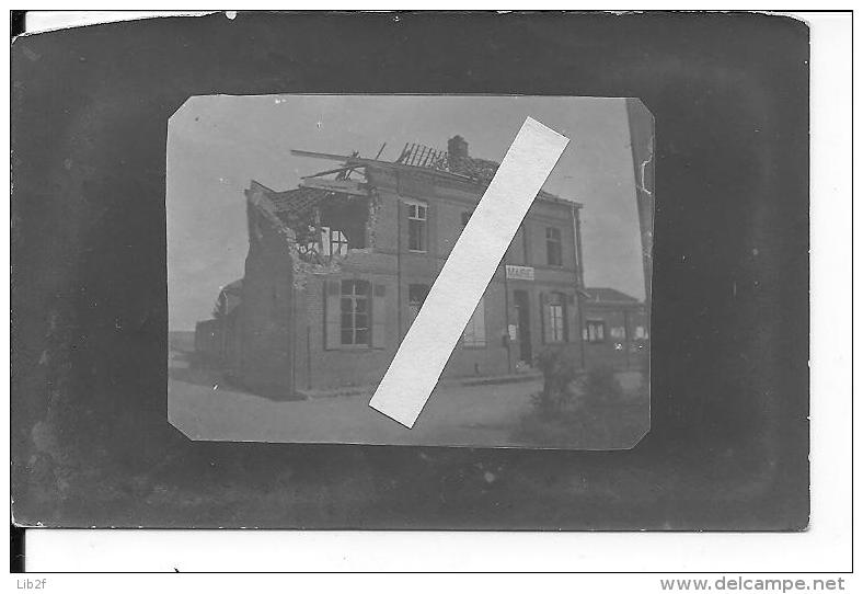 Nord Ennetières En Weppe La Mairie Détruite Par L'artillerie 1 Photo 14-18 1914-1918 Ww1 WW1 Wk1 - War, Military
