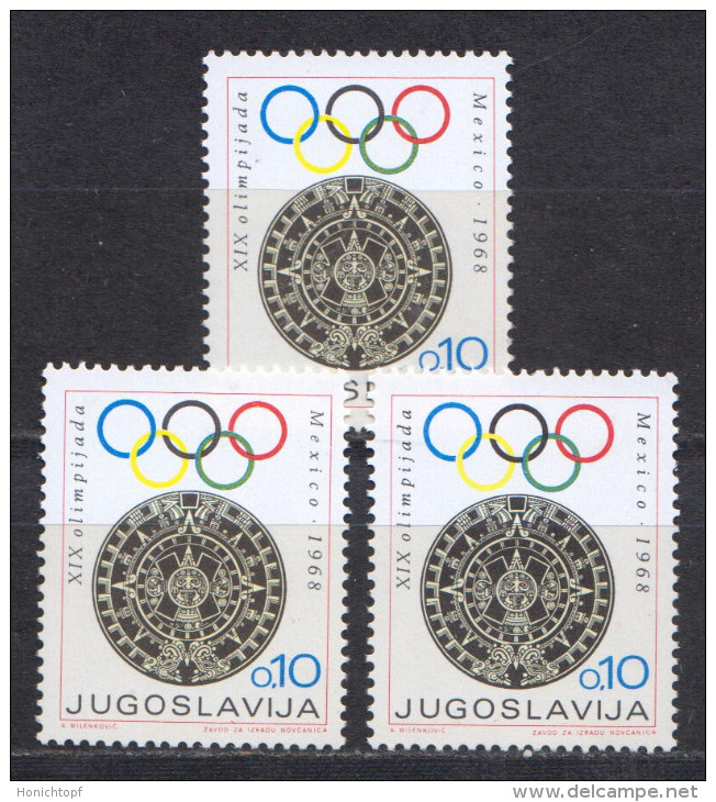 Jugoslawien; 1968 Zwangzuschlag; Michel 35 **; Olympische Spiele Mexico - Portomarken