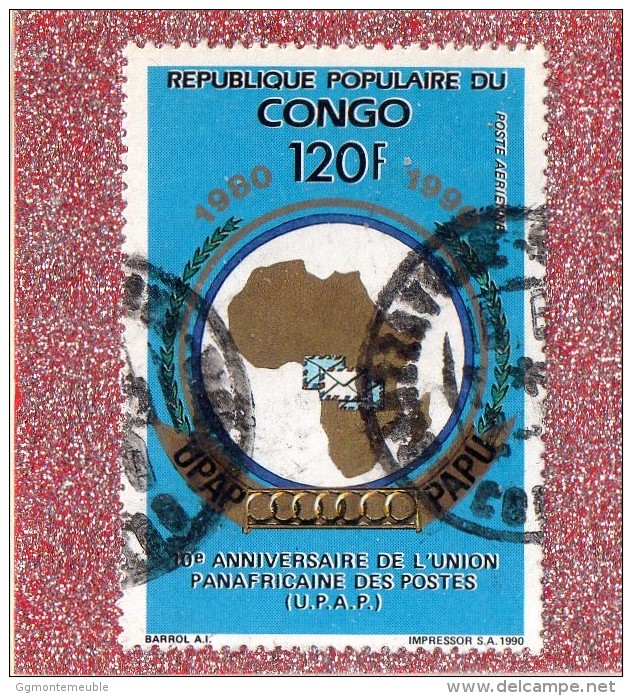 REP.  POPULAIRE  DU  CONGO  --  1980/1990  --  UPAP - PAPU.   --  **  120  F. **  --  POSTE  1989  ........ - Used