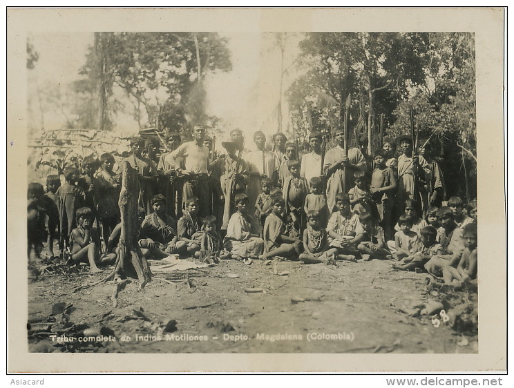 Real Photo Tribu Completa De Indios Motilones Magdalena Nude Indians Tribe - Colombie