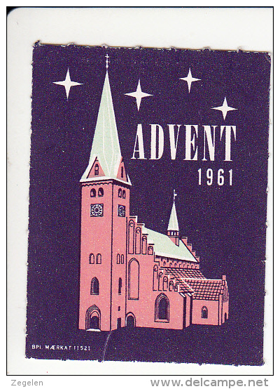 Denemarken Kerstvignet Cat AFA Julemaerker Norden Advent-Dansk Jaar 1961  Cat 15.00 DKK - Local Post Stamps