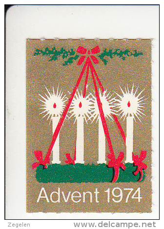 Denemarken Kerstvignet Cat AFA Julemaerker Norden Advent-Dansk Jaar 1974 Cat 3.00 DKK - Ortsausgaben