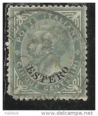 LEVANTE EMISSIONI GENERALI 1874 ITALY OVERPRINTED SOPRASTAMPATO D´ ITALIA 5 CENT.  USED TIMBRATO - Algemene Uitgaven