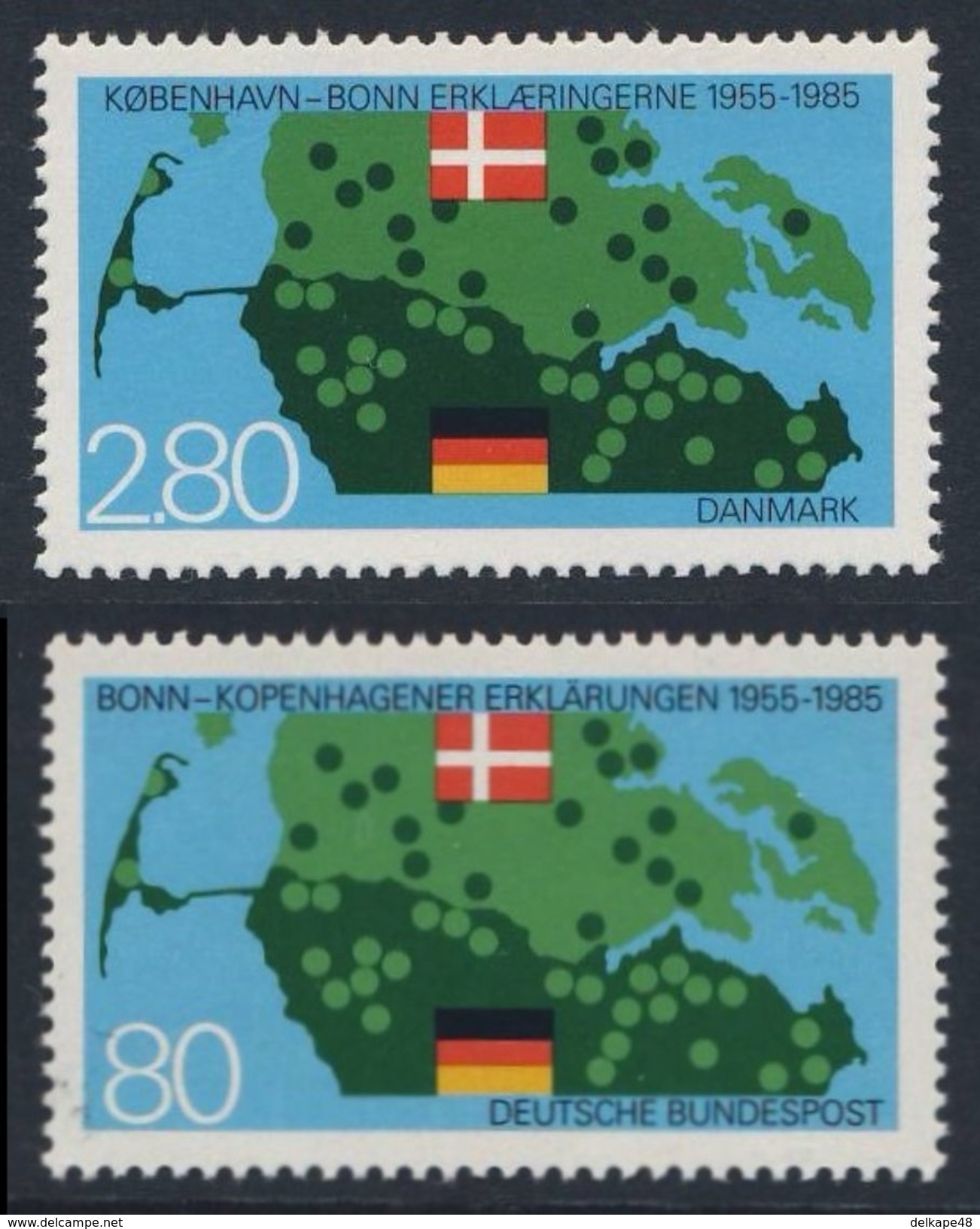 1985 Joint / Gemeinschaftsausgabe Denmark - Germany - 30th Ann. Copenhagen - Bonn Declarations - Gezamelijke Uitgaven