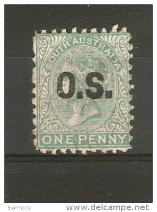 SOUTH AUSTRALIA 1876 1d O.S. Overprint SG 043 Perf 10 LIGHTLY MOUNTED MINT Cat £28 - Mint Stamps