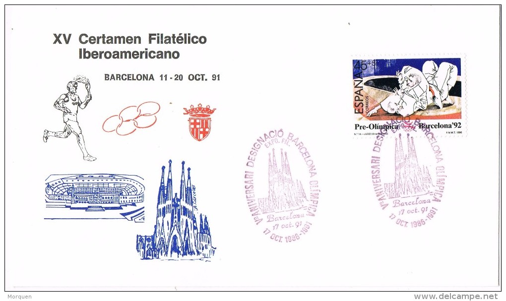 R 1035. Carta Exposicion  BARCELONA 1991. Certamen Filatelico Iberoamericano - Cartas & Documentos