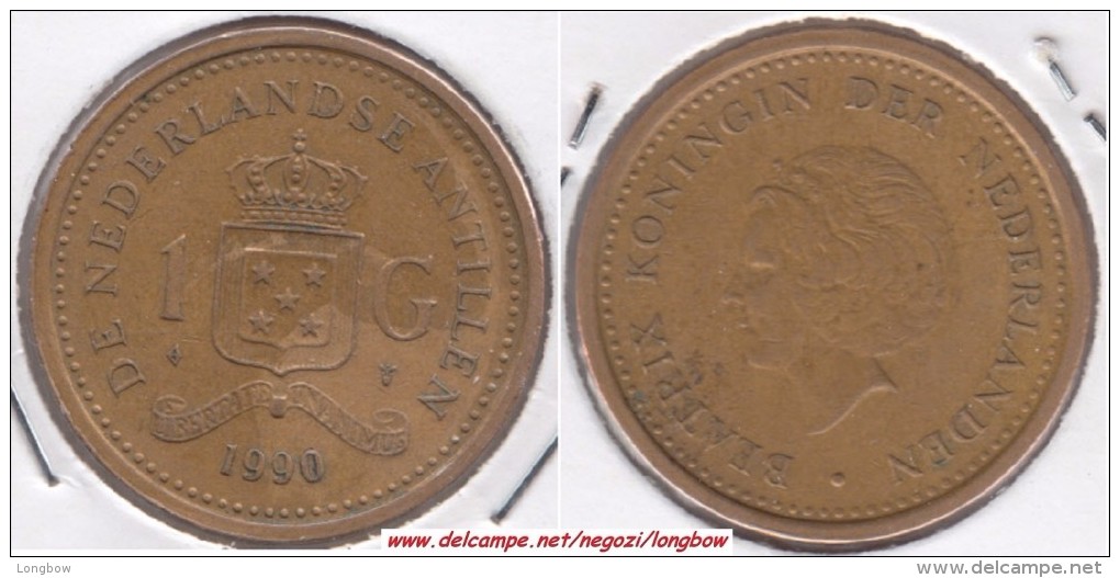 Antille Olandesi 1 Gulden 1990 Km#37 - Used - Antille Olandesi