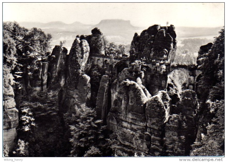 Bastei - S/w Basteibrücke Mit Lilienstein 6 - Bastei (sächs. Schweiz)