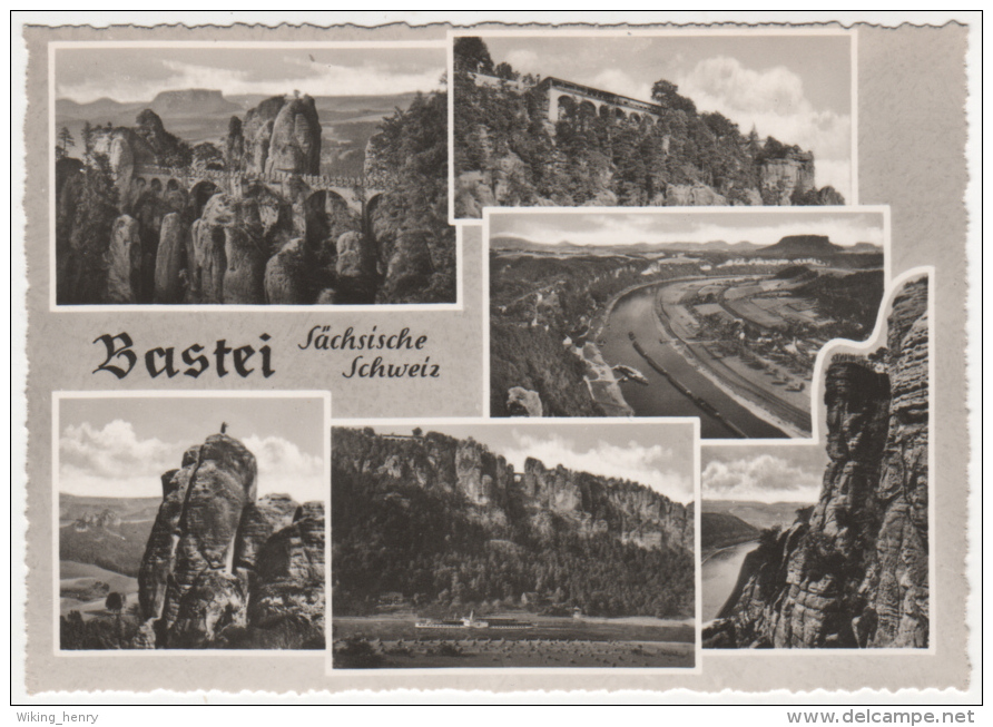 Bastei - S/w Mehrbildkarte 2 - Bastei (sächs. Schweiz)