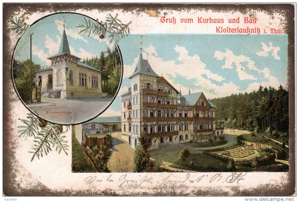 AK LITHO 1903 BAD KLOSTERLAUßNITZ I. THÜRINGEN BEI HERMSDORF KURHAUS SAALE HOLZLAND KREIS - Bad Klosterlausnitz
