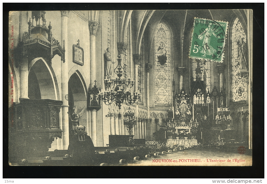 Somme 80 Nouvion En Ponthieu L'intérieur De L'église 1913 - Nouvion