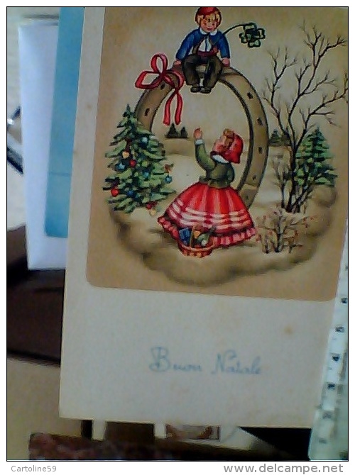 BUON NATALE ILLUSTRATA BAMBINI FERRO CAVALLO NB1960 EW2274 - Altri & Non Classificati