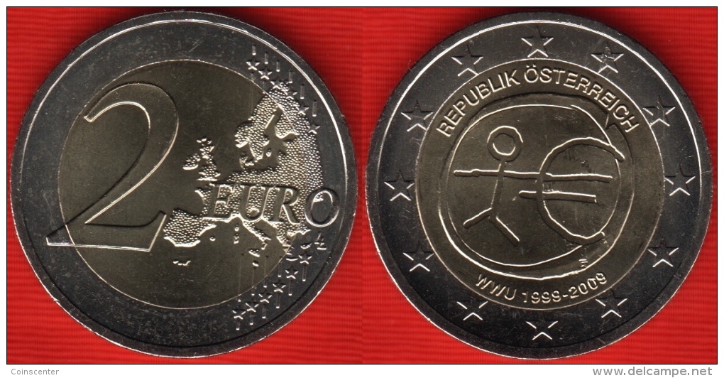 Austria 2 Euro 2009 "EMU - Introduction Of The Euro" BiMetallic UNC - Oostenrijk