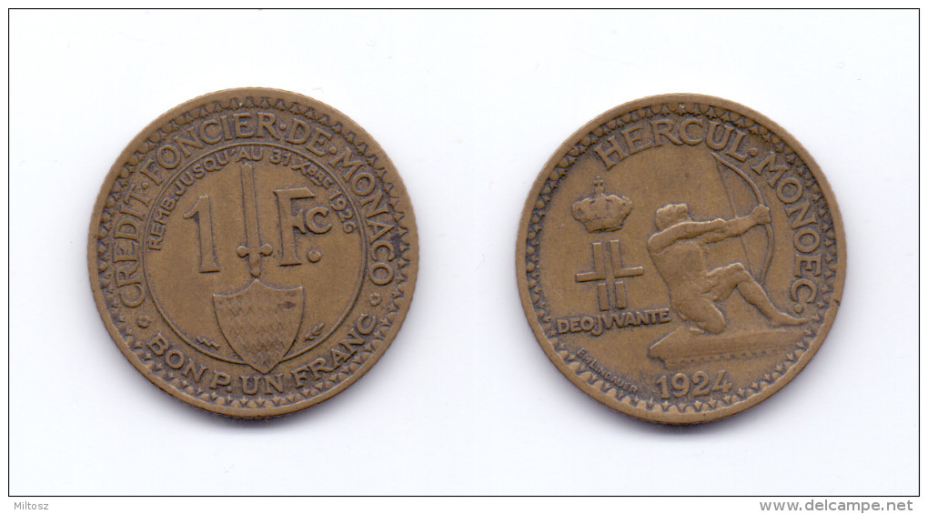 Monaco 1 Franc 1924 - 1922-1949 Louis II