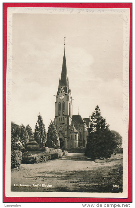 Foto-AK ´Hartmannsdorf' (Mittelsachsen) ~ 1955 - Hartmannsdorf