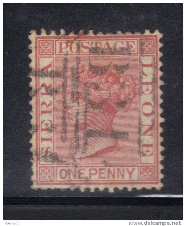 W5 - SIERRA LEONE 1876 , 1 Penny Dent 14 Fil CC : Yvert N 11 - Trinité & Tobago (...-1961)