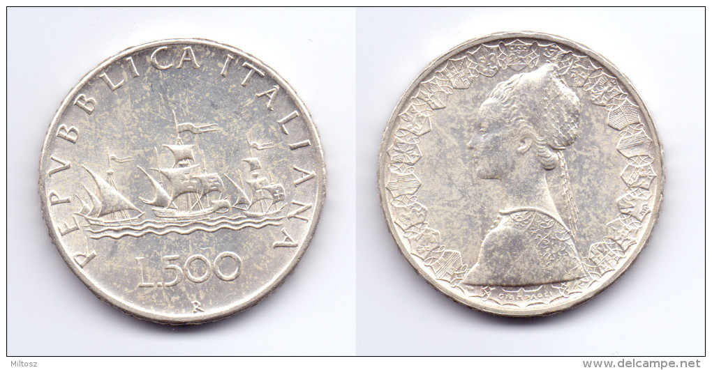 Italy 500 Lire 1958 Columbu's Ships - Herdenking