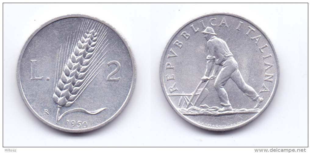 Italy 2 Lire 1950 R - 2 Lire