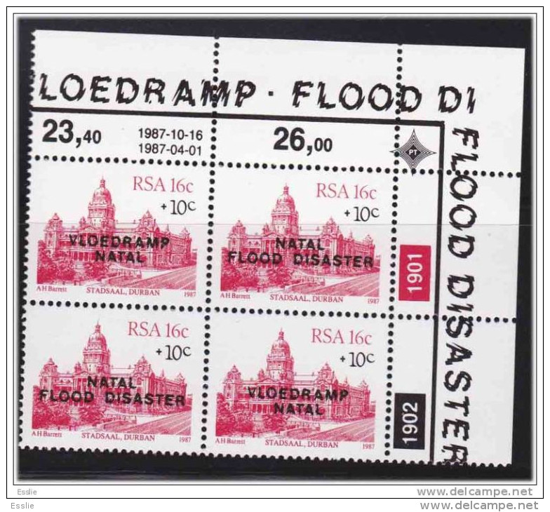 South Africa -1987 Natal Flood Relief Fund - Control Block - Neufs