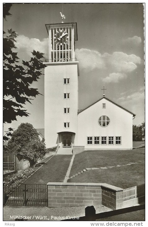 Paulus-Kirche.  Mühlacker / Württ.  Germany.  S-1880 - Mühlacker