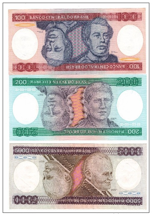 Brazil, 100-200-5000 Cz , UNC - Brazil