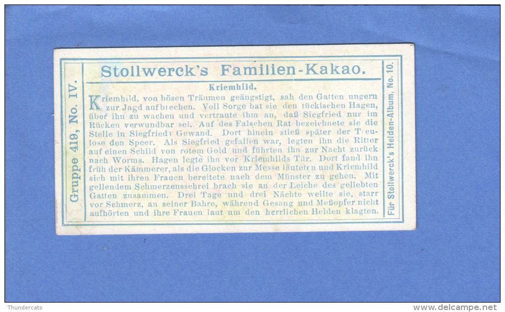 CHROMO STOLLWERCK FAIRY TALE MARCHEN FABLE SPROOKJE GRUPPE 419 NO 4 - Stollwerck