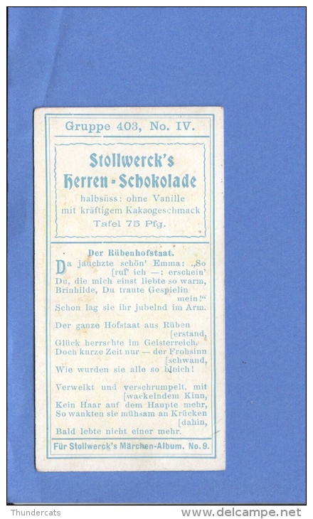 CHROMO STOLLWERCK FAIRY TALE MARCHEN FABLE SPROOKJE GRUPPE 403 NO 4 - Stollwerck