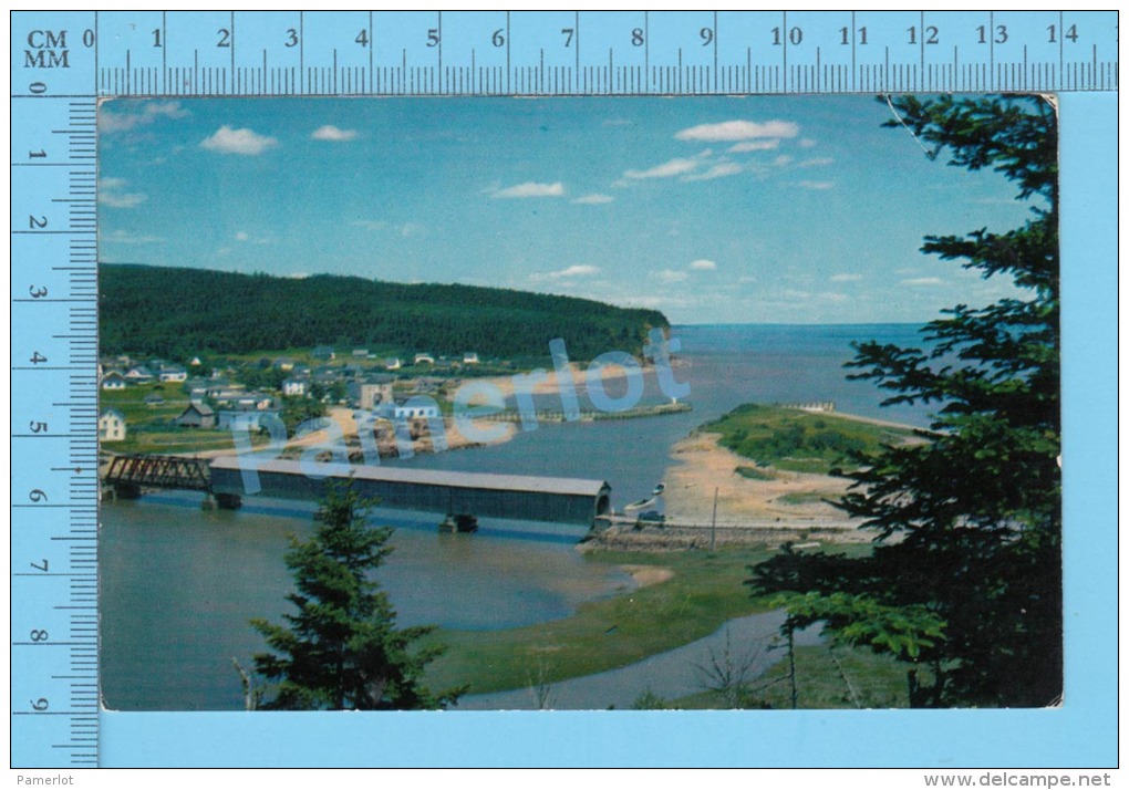 Alma Quebec ( Pont Couvert à L'entré Du Parc National Fundy ) Post Card Postcard 2 Scans - Ponts