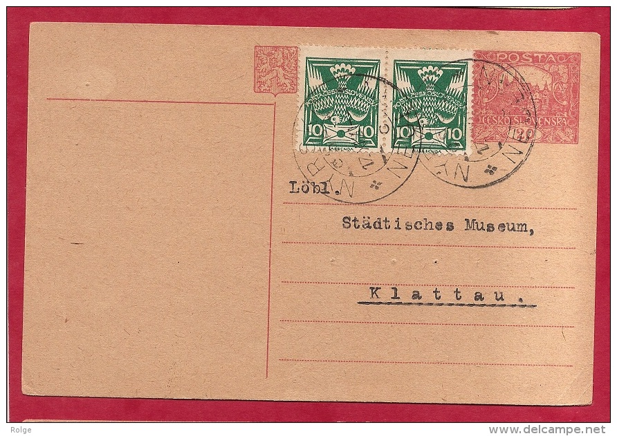 LD-702   ENTIER POSTALE     NYRSK   1920        Naar  KLATTAU     Met Bijfrankering - Cartes Postales