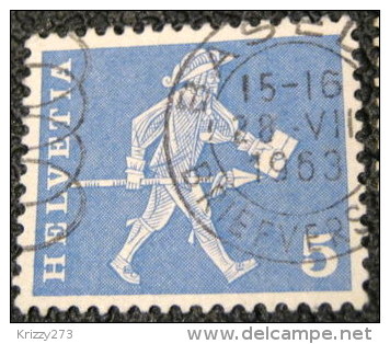 Switzerland 1960 17th Century Cantonal Messenger From Fribourg 5c - Used - Usati