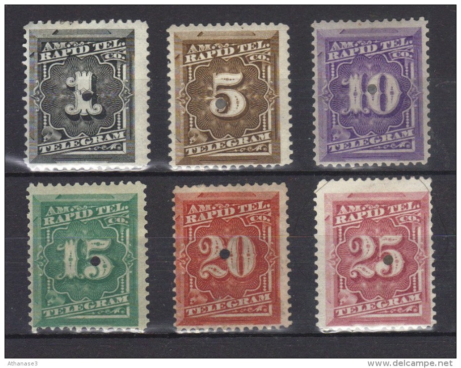 Etats-Unis  U.S.  Télégraphes  N°s 52*,54* à 58* (1881) - Unused Stamps
