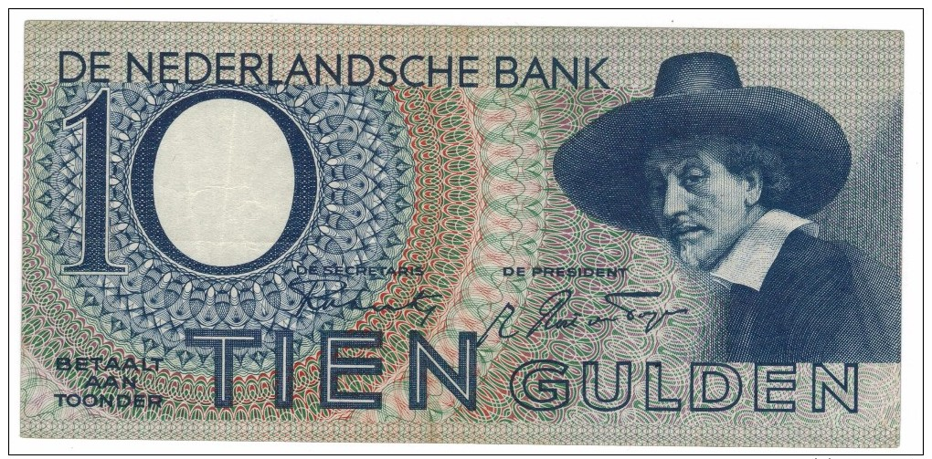 Paises Bajos, 10 Gulden,   Nice Grade, See Scan. - 10 Gulden