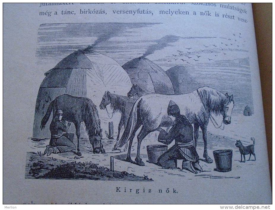 Kyrgyzstan  - Kyrgyz Women   -horses     1882  Hungarian Print   2NV116 - Historical Documents