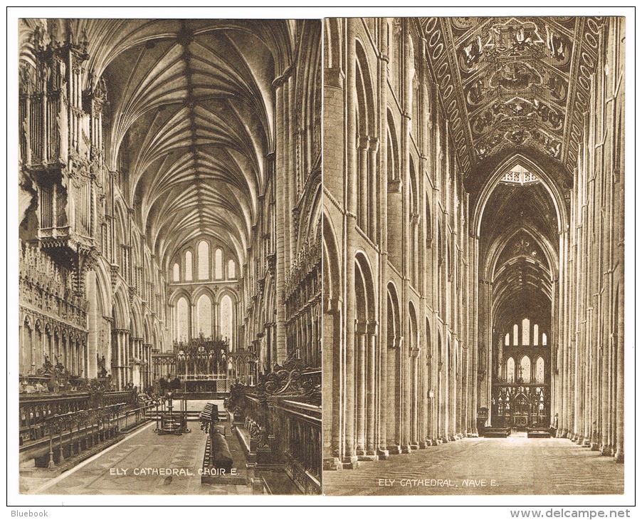 RB 1046 -  2 Early Postcards - Ely Cathedral - Cambridgeshire - Ely