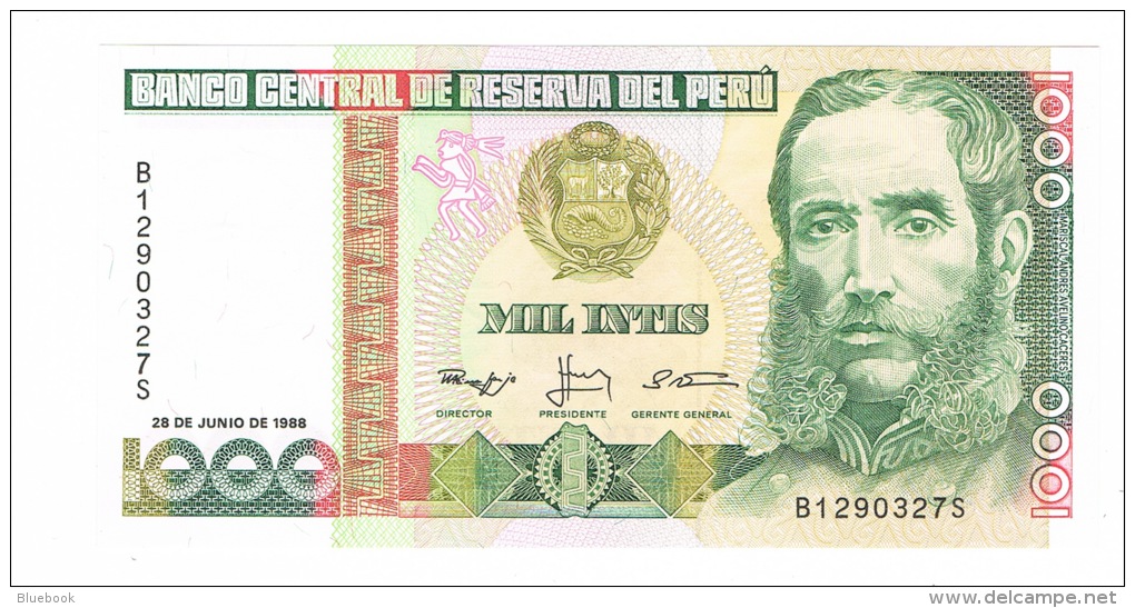RB 1046 -  Peru 1000 Intis Banknote - Mint Condition - Perú