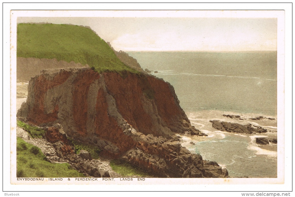 RB 1049 - Early Postcard - Enysdodnau Island &amp; Perdenick Point - Lands Ends Cornwall - Land's End
