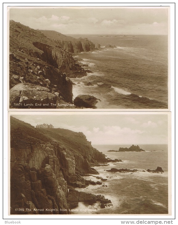 RB 1049 - 5 Real Photo Postcards - Lands Ends Cornwall - All With Triangular Cachets - First &amp; Last House +++ - Land's End