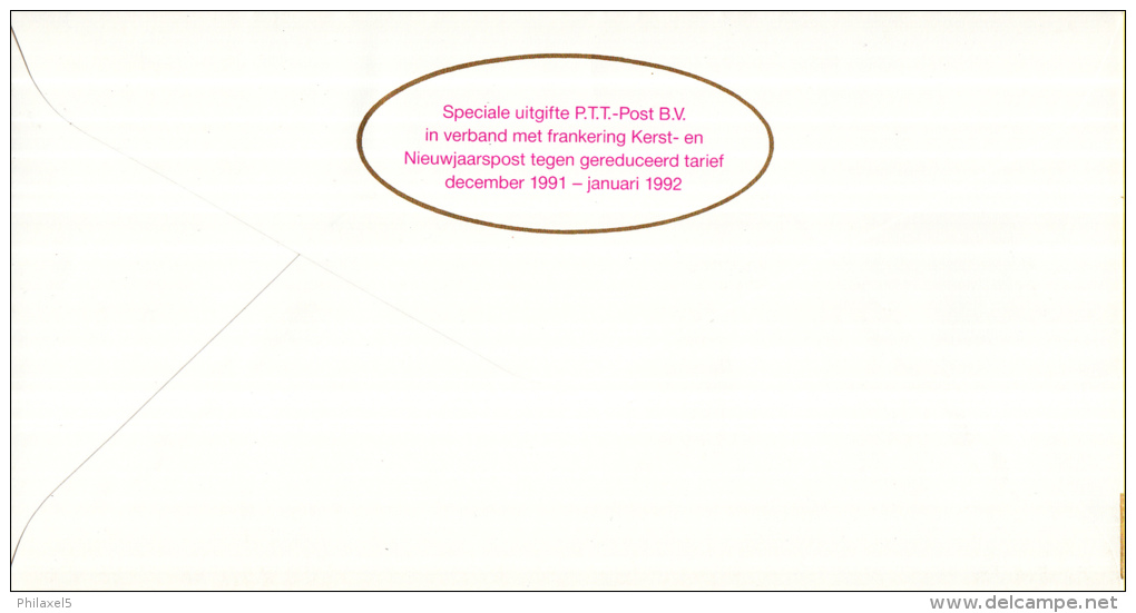 Nederland - W-enveloppe/Philato - 28-11-1991 - Decemberzegel - ROM W74 - NVPH 1487 Blok - FDC