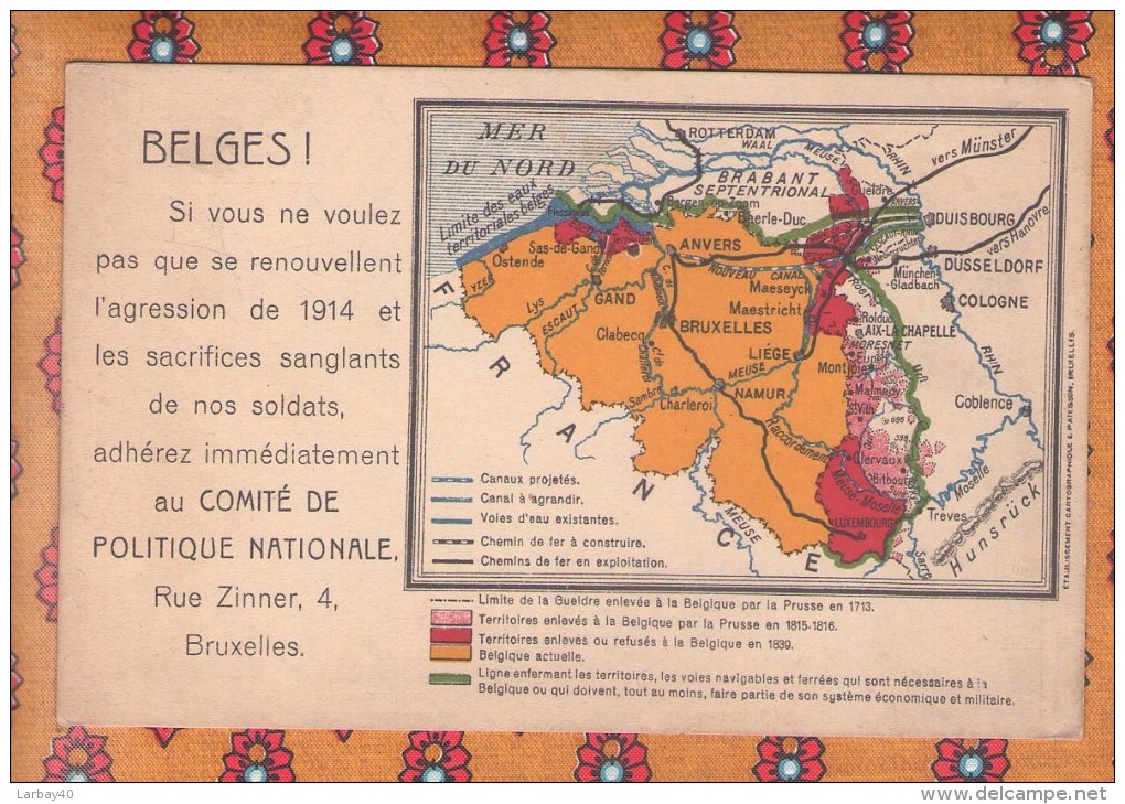 1 Cpa Belges Si Vous Ne Voulez Pas Que Se Renouvellent L Agression De 1914 Comite Politique Nationale Bruxelles - Oorlog 1914-18