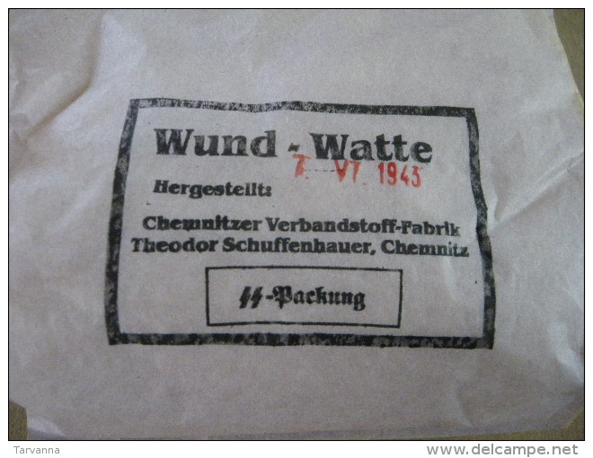 Sachet Ouate Wund-Watte Daté Du 05 Avril 1943 Allemand - Equipement