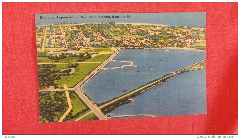 - Florida> Aerial View Highway Approach  Key West ------- ------------- Ref  1897 - Key West & The Keys