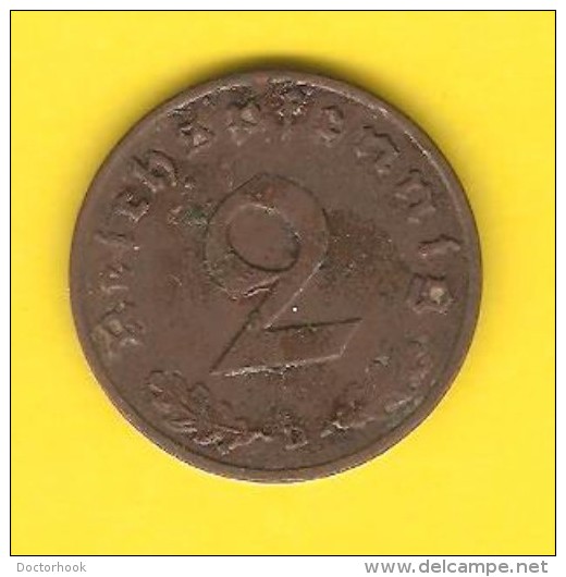 GERMANY  2 REICHSPFENNIG 1939 D (KM # 90) - 2 Reichspfennig