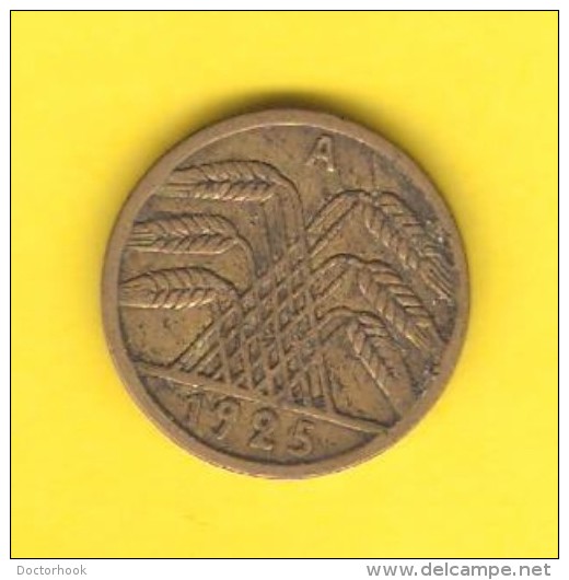 GERMANY  5 REICHSPFENNIG 1925 A (KM # 39) - 5 Rentenpfennig & 5 Reichspfennig