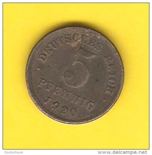 GERMANY  5 PFENNIG 1920 J (KM # 19) - 5 Rentenpfennig & 5 Reichspfennig