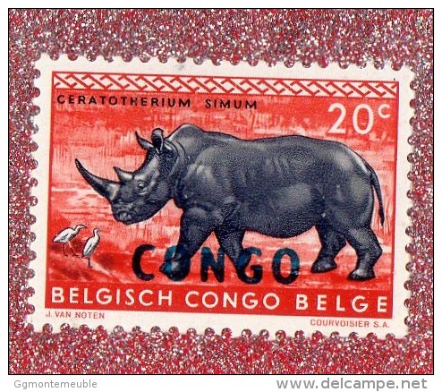 BELGISCH - CONGO ,,, RINHOCEROS ,,, SURCHARGE NOIR  "" CONGO "" ,** 20 C. ** ,,,NEUF SANS TRACE DE CHARNIERE, - Collections
