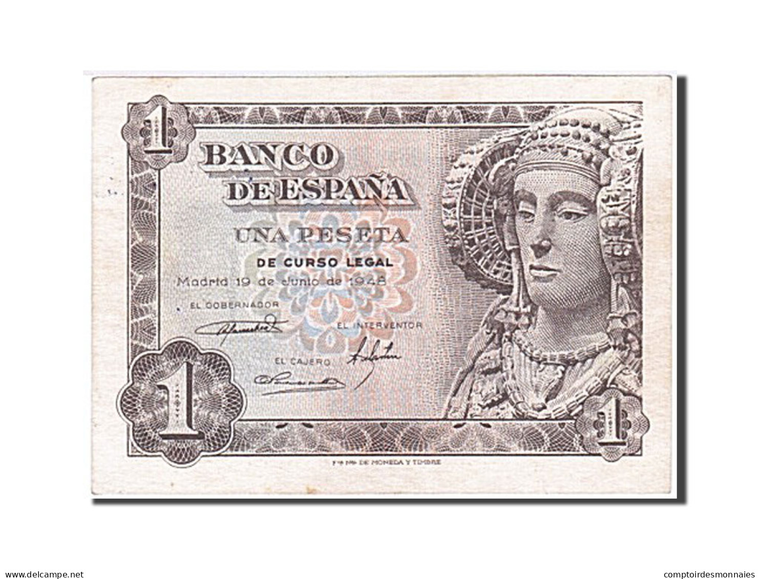 Billet, Espagne, 1 Peseta, 1948, 1948-06-19, SUP - 1-2 Peseten