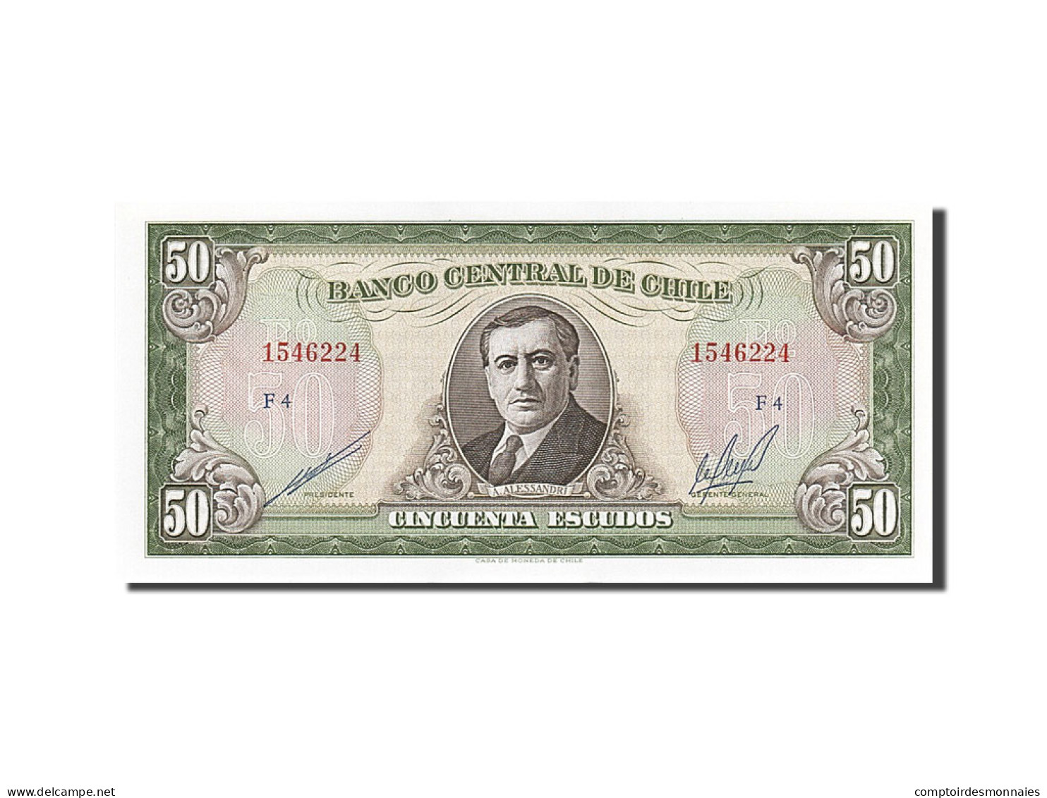 Billet, Chile, 50 Escudos, SPL - Cile